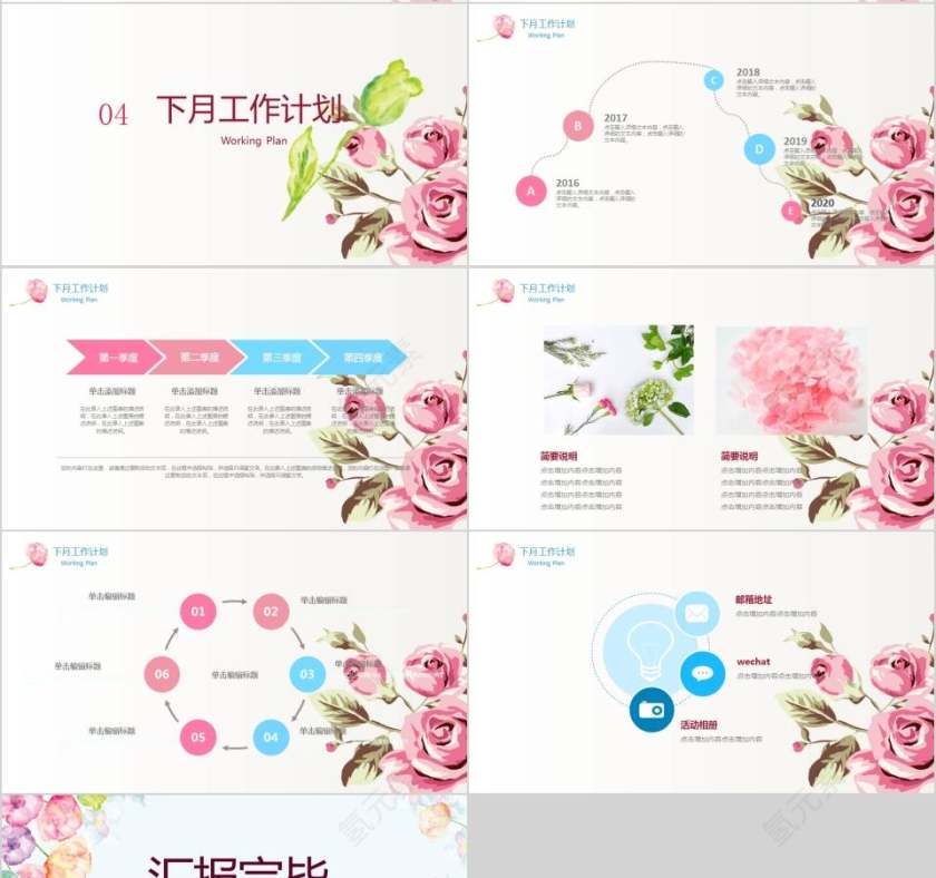 市场部月度计划总结汇报PPT模板月度工作总结ppt第4张