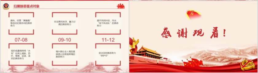 党政风大气简约警察除恶扫黑宣传PPT模板党课PPT第4张