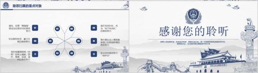 党政风简约政府监察院公安局扫黑除恶宣传PPT模板党课PPT第4张