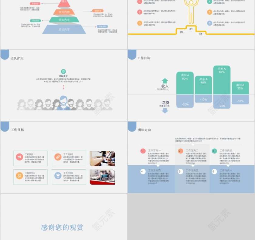 商务年终总结汇报PPT模板教师工作总结PPT第5张