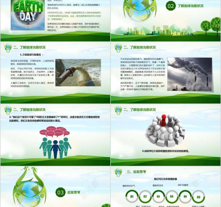 世界地球日主题班会模板环境保护PPT第2张