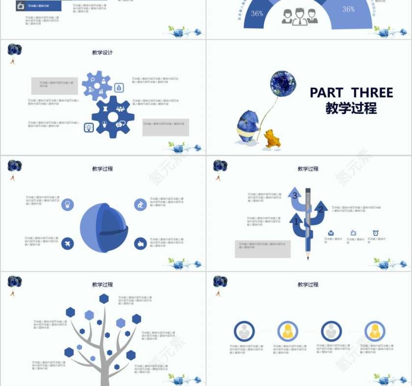 儿童教育通用PPT模板卡通儿童课件PPT 第3张