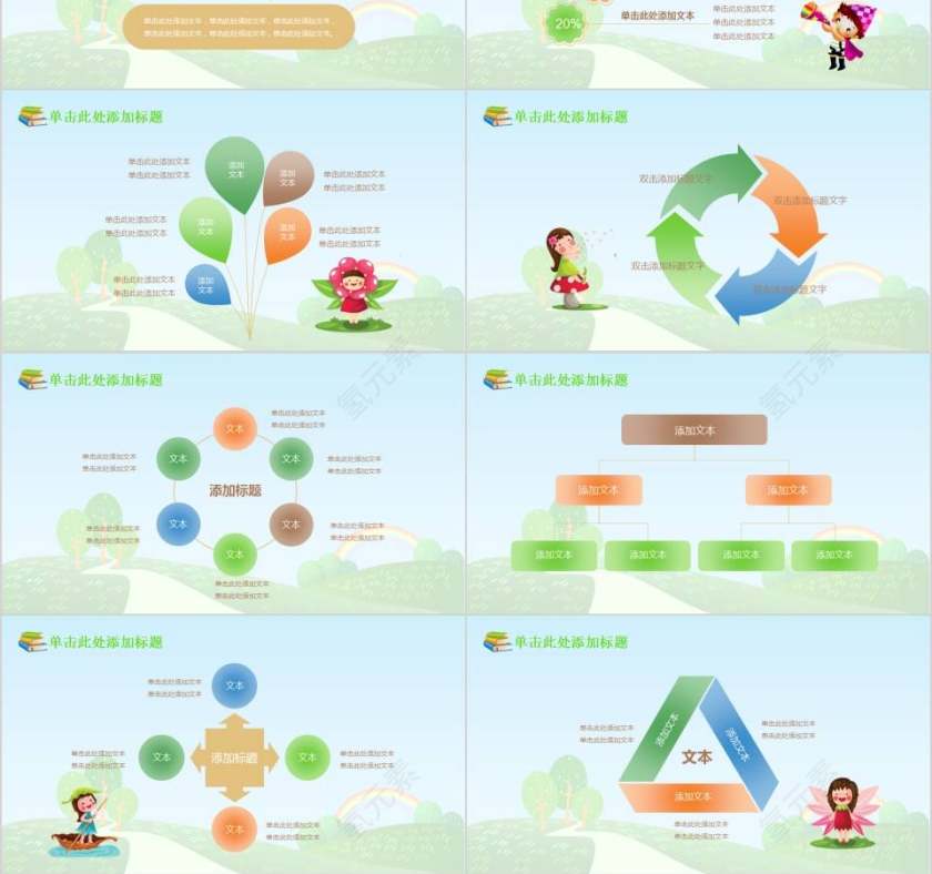 绿色清新卡通教育培训PPT卡通儿童课件PPT 第3张