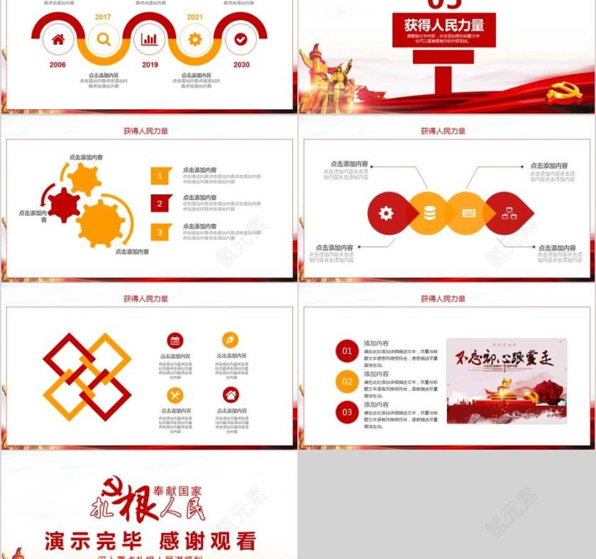 党建政府扎根人民动态PPT深入重点扎根人民谋福利第5张