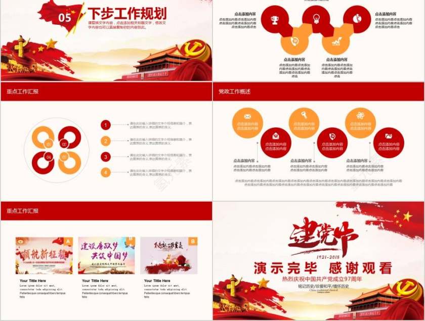 建党节工作汇报动态PPT第5张