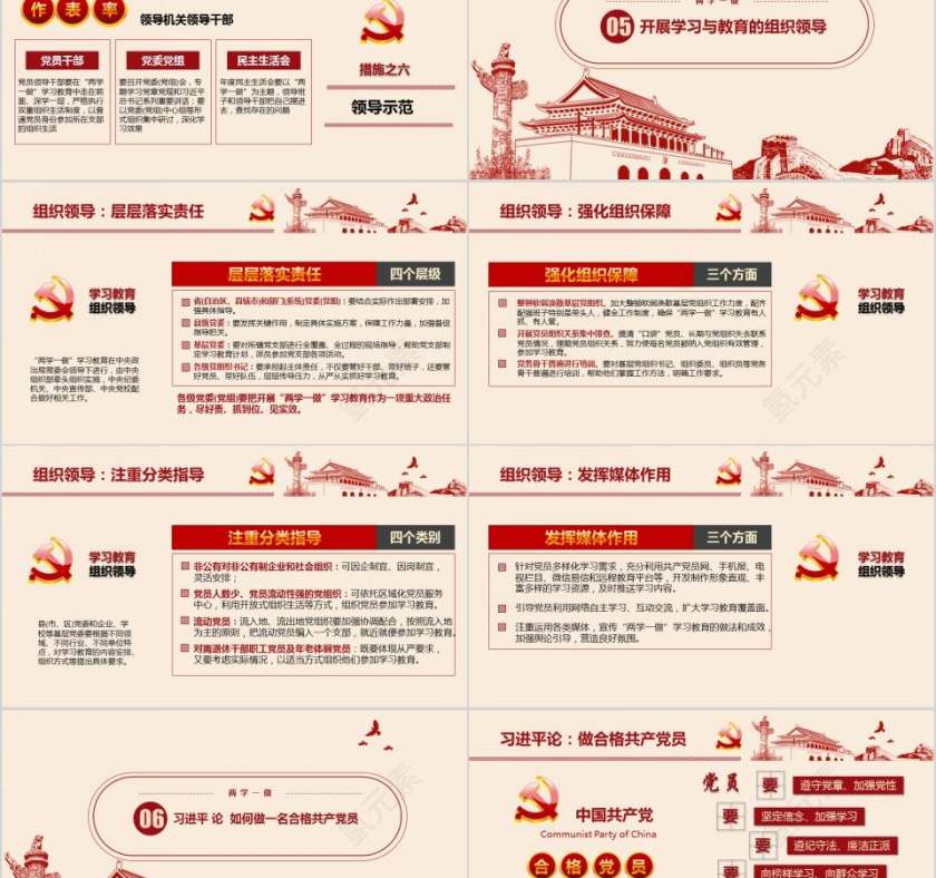 中国共产党两学一做教育培训PPT模板第5张