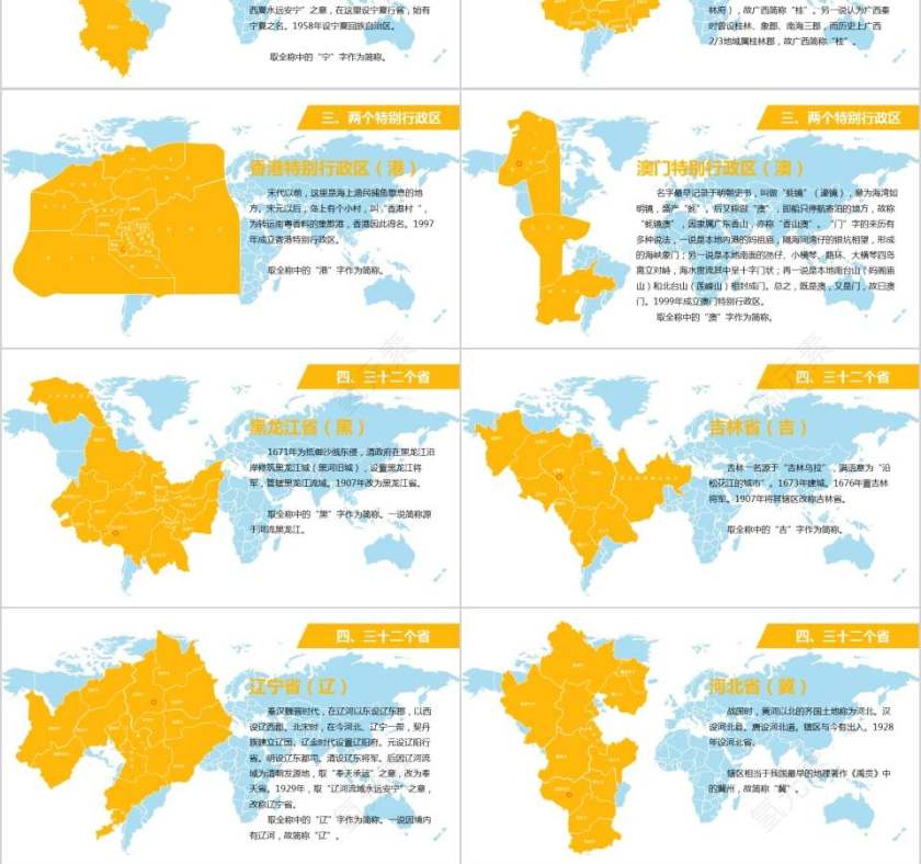 中华人民共和国地图PPT模板第3张