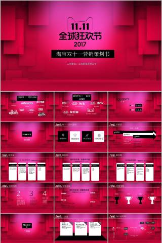 全球狂欢节淘宝双十一营销策划书双十一PPT模板