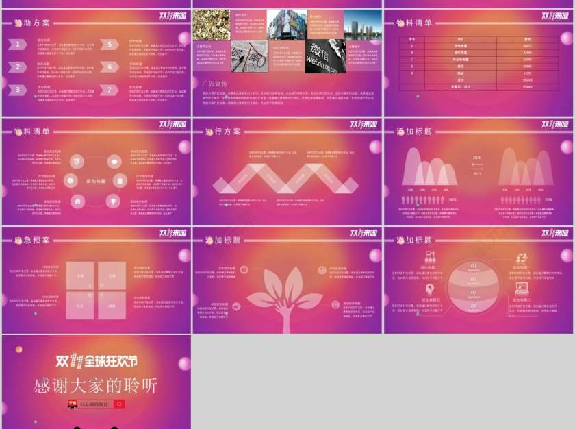 网购狂欢节双十一PPT模板第3张