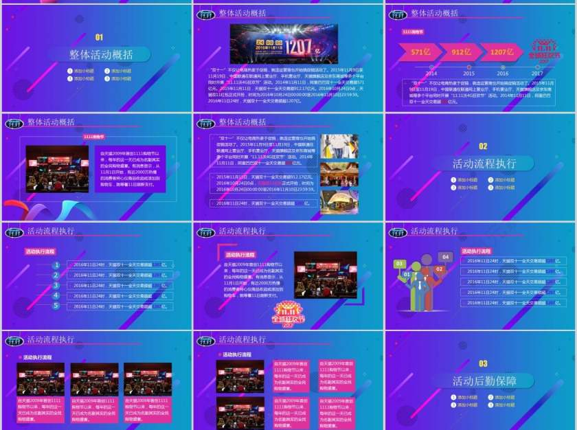全民狂欢双十一电商活动策划PPT模版第2张