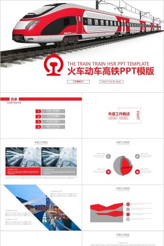 火车动车高铁PPT模版