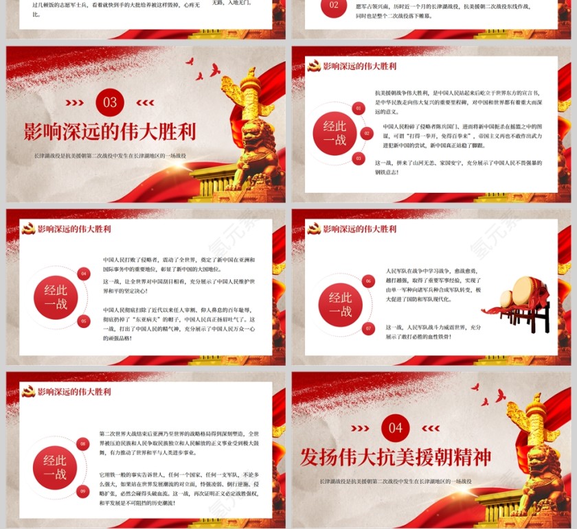 红色党政风纪念抗美援朝之长津湖战役PPT模板第4张