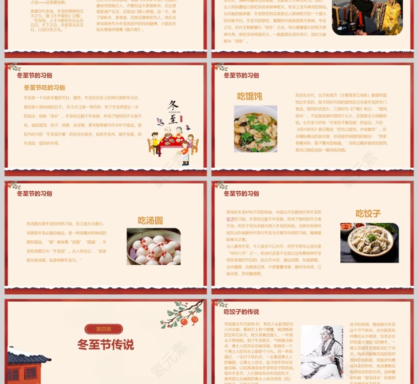 小学生冬至主题班会教育课件PPT二十四节气冬至节气介绍第3张