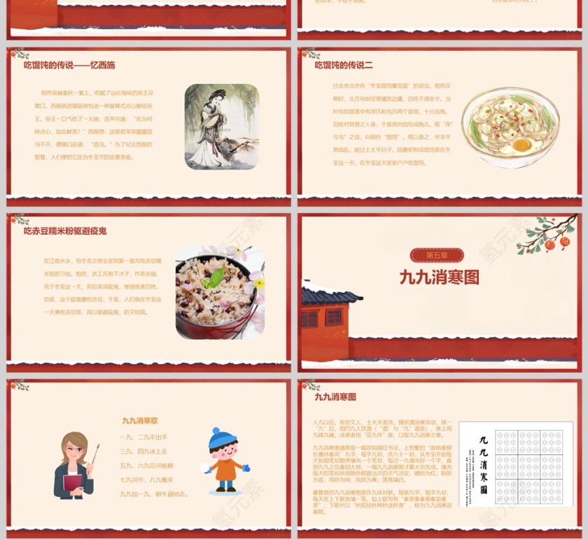 小学生冬至主题班会教育课件PPT二十四节气冬至节气介绍第4张