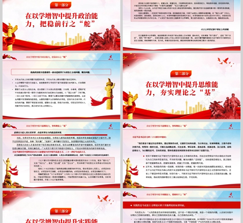 红色党政风在以学增智中不断提升“三种能力”PPT模板第2张