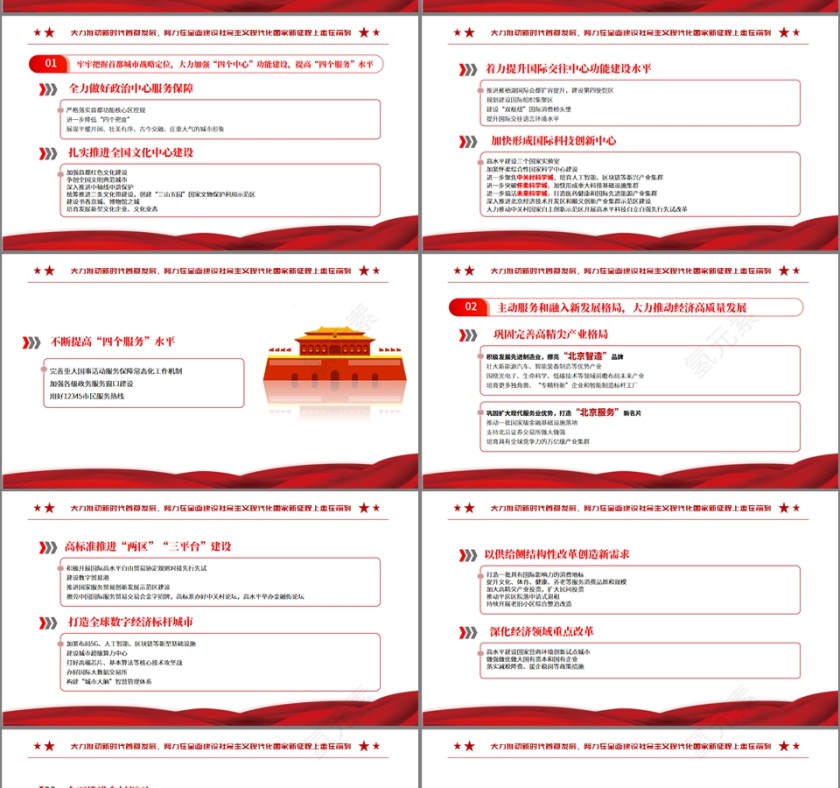 红色党政风北京市第十三次党代会报告PPT模板第4张