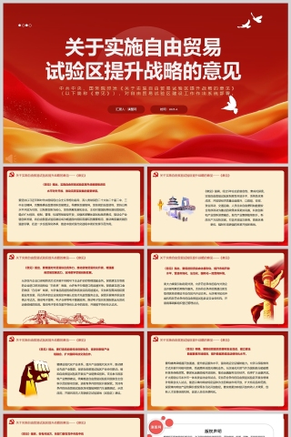 《关于实施自由贸易试验区提升战略的意见》对自由贸易试验区建设工作作出系统部署ppt