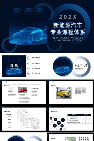 简约商务新能源汽车专业课程PPT