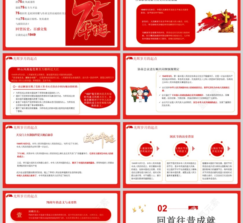 欢度国庆热烈庆祝中华人民共和国成立七十五周年党课课件第2张