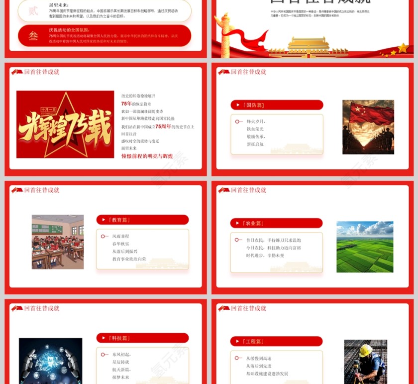 欢度国庆热烈庆祝中华人民共和国成立七十五周年党课课件第3张