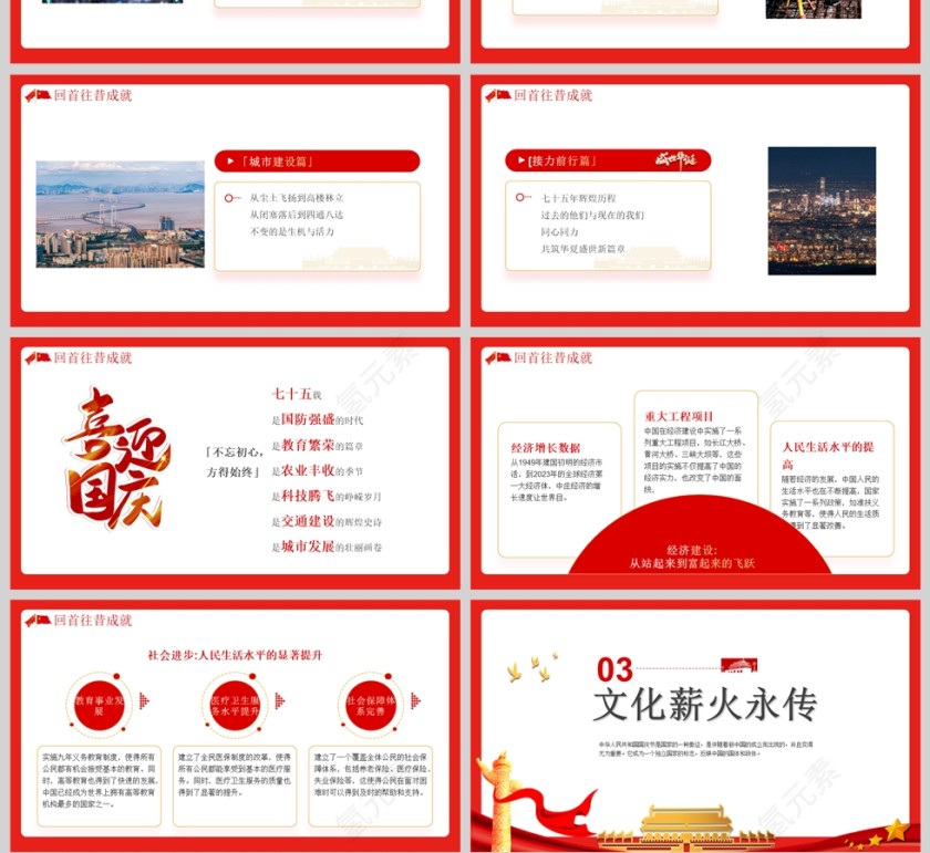 欢度国庆热烈庆祝中华人民共和国成立七十五周年党课课件第4张