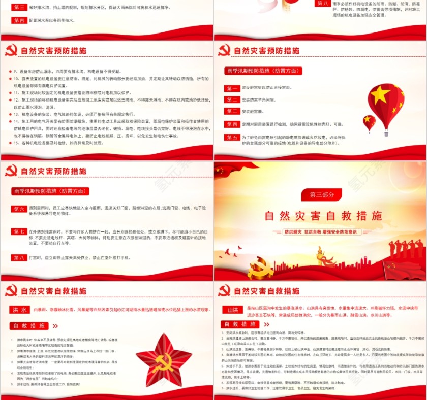 加强防汛知识增强安全责任和防范意识防洪防汛PPT模板第3张