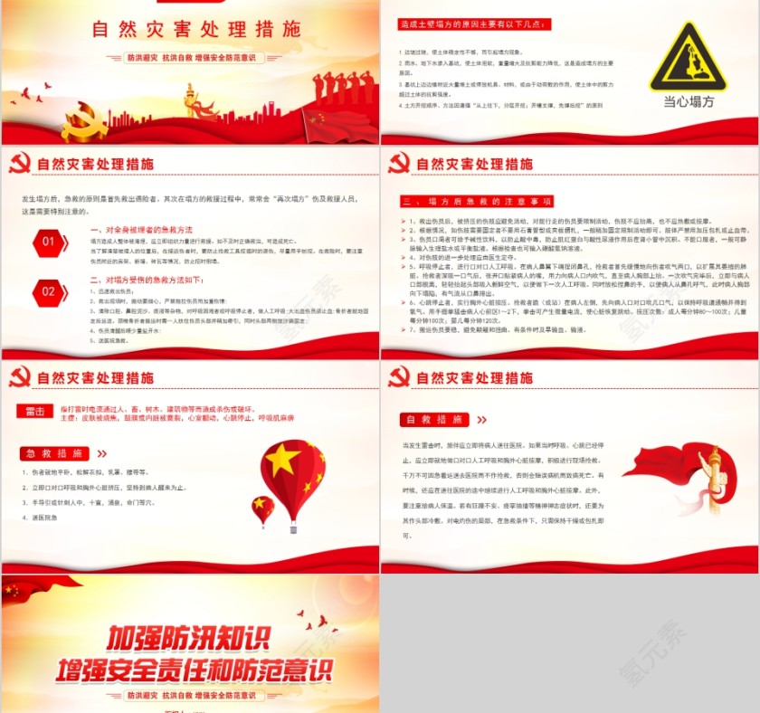 加强防汛知识增强安全责任和防范意识防洪防汛PPT模板第5张