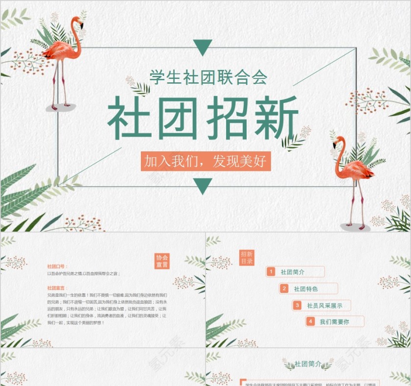 学生社团联合会社团招新PPT第1张