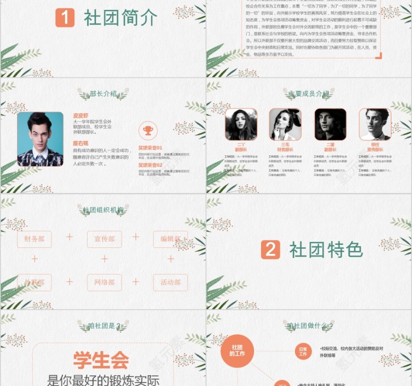 学生社团联合会社团招新PPT第2张