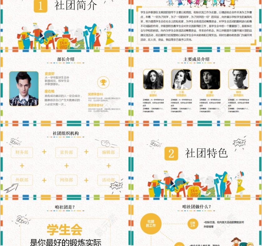 简约清新社团招新活动报告PPT第2张