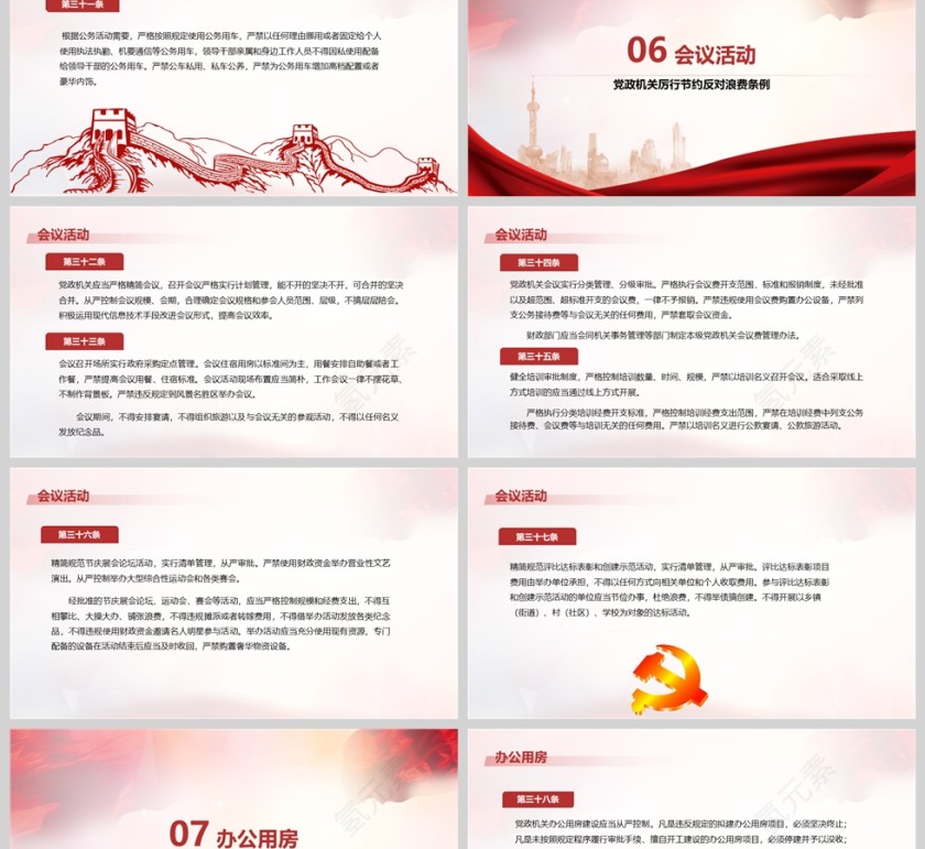 2025《党政机关厉行节约反对浪费条例》各地区部门党课学习教育ppt第6张