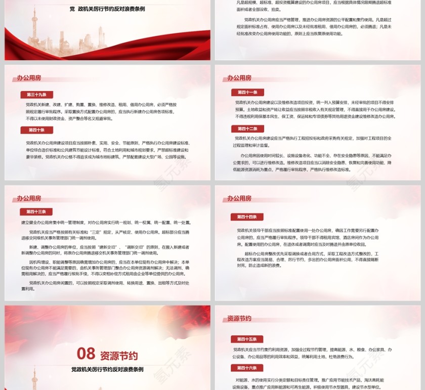 2025《党政机关厉行节约反对浪费条例》各地区部门党课学习教育ppt第7张