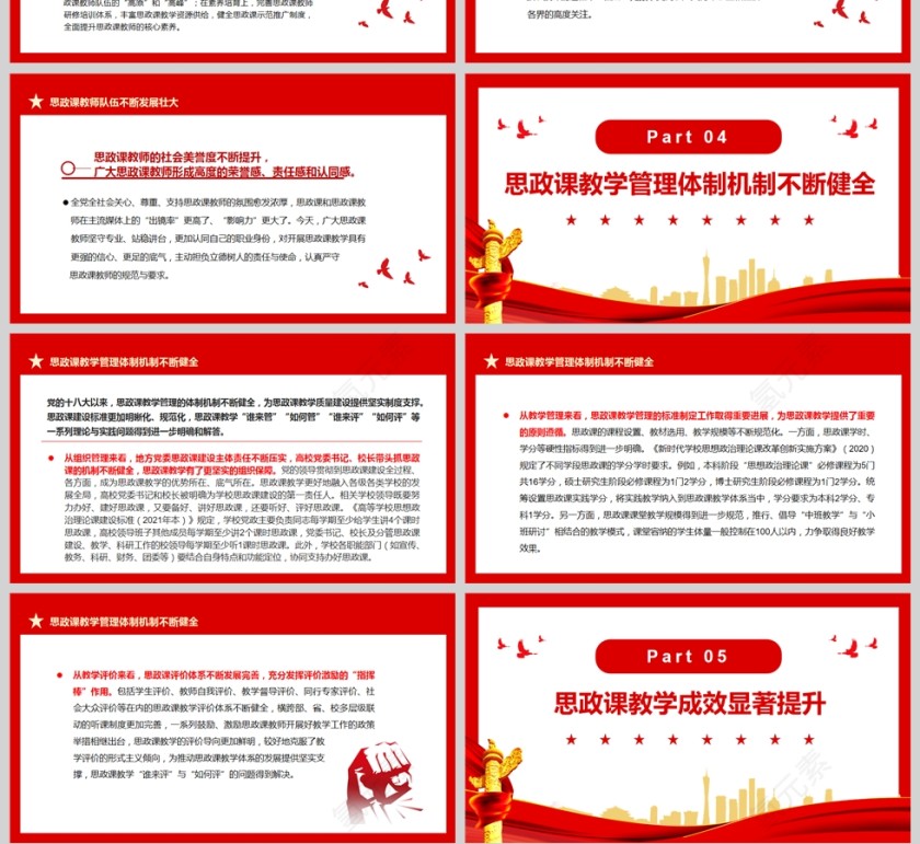 红色党政风党的十八大以来思政课教学质量建设成就述评PPT模板第4张