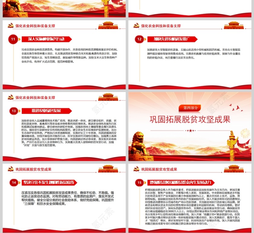 红色党政风关于做好2023年全面推进乡村振兴重点工作的意见PPT模板第4张