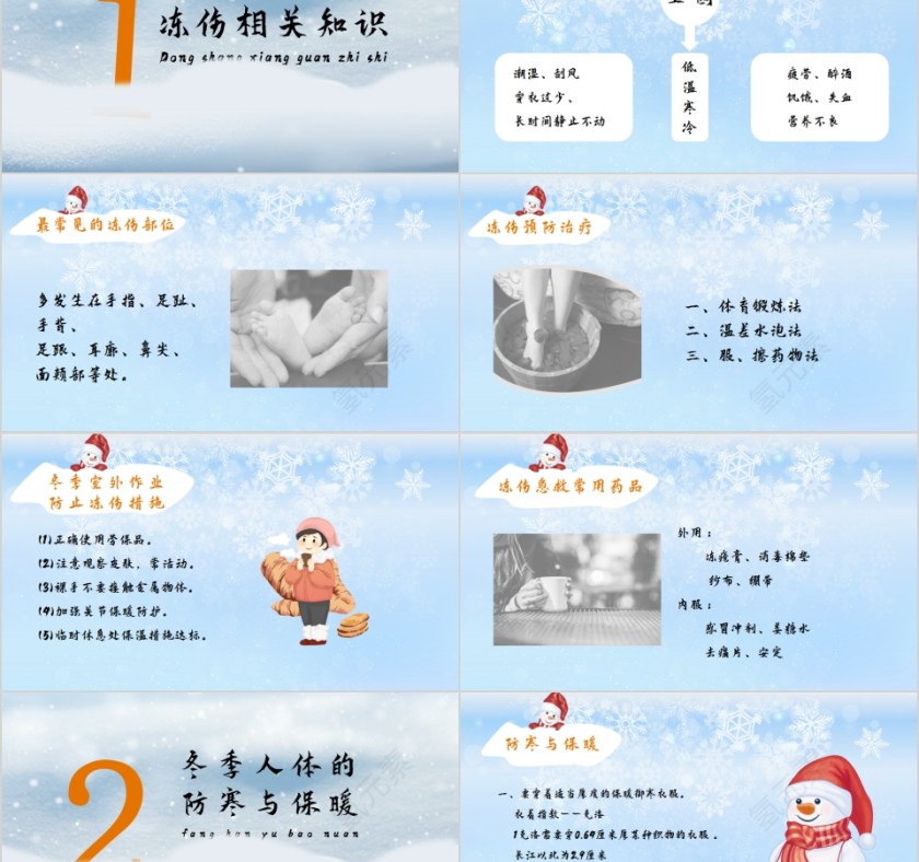冬季防寒防冻教育PPT模板第2张