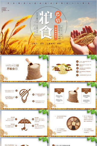 世界粮食日珍惜粮食PPT模板