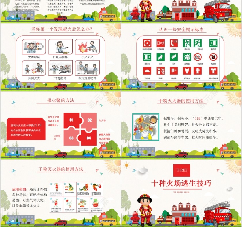 校园小学生幼儿园消防安全防火教育PPT第3张