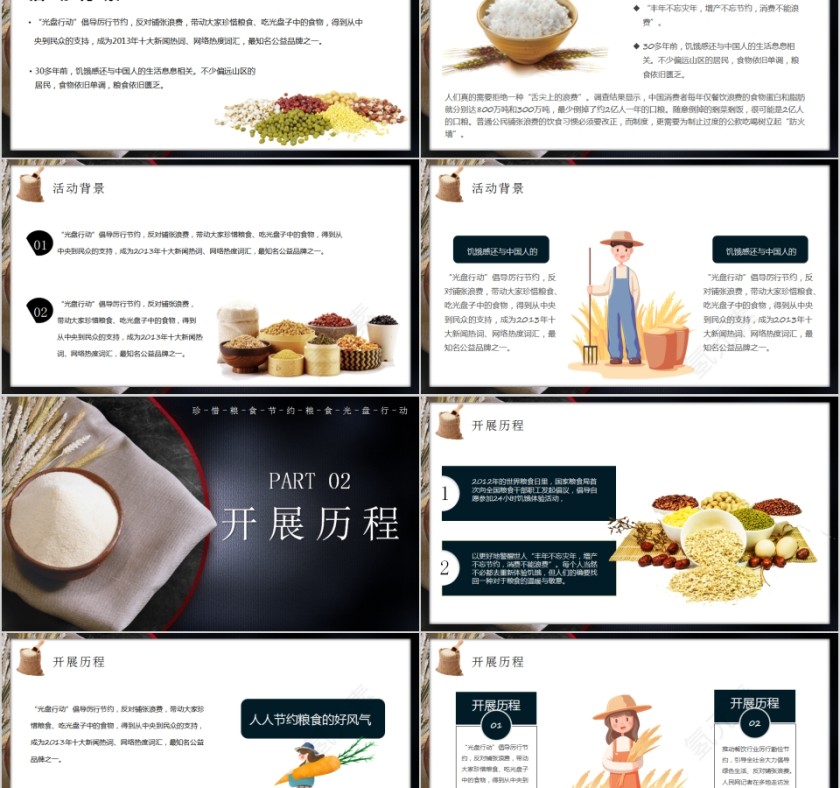 节约粮食光盘行动PPT模板第2张