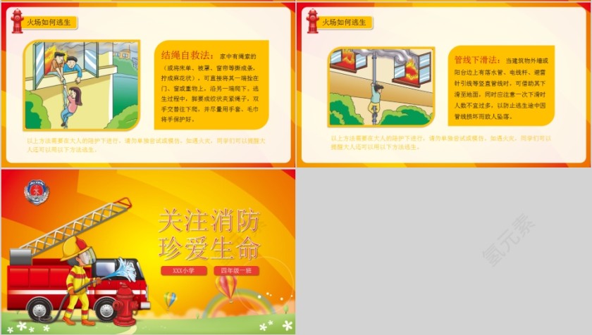 小学生消防安全知识教育PPT模板第4张