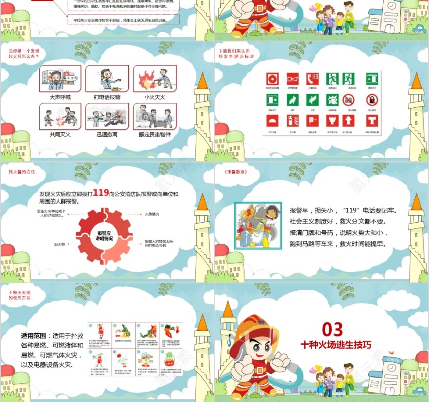 校园小学生幼儿园消防安全防火教育PPT第3张