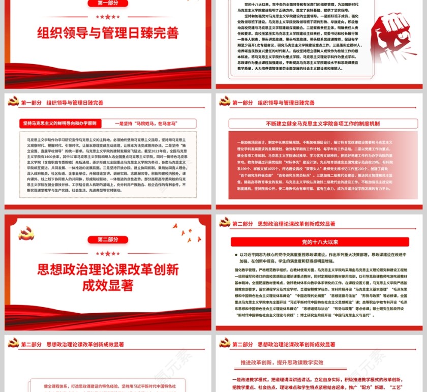 红色党政风党的十八大以来马克思主义学院建设述评PPT模板第2张