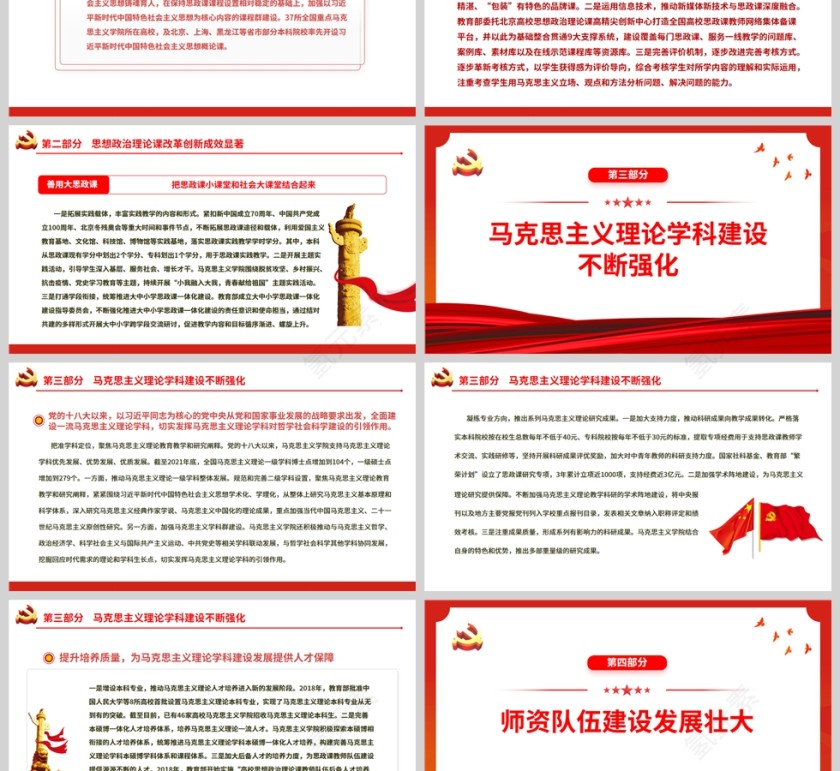 红色党政风党的十八大以来马克思主义学院建设述评PPT模板第3张