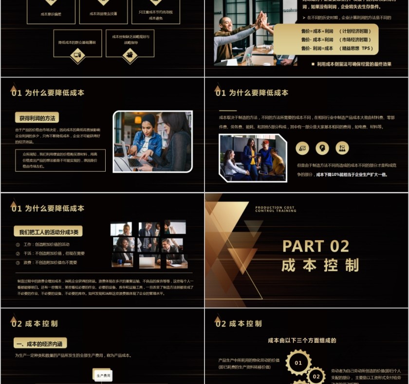 商务大气生产成本控制培训PPT模板第2张