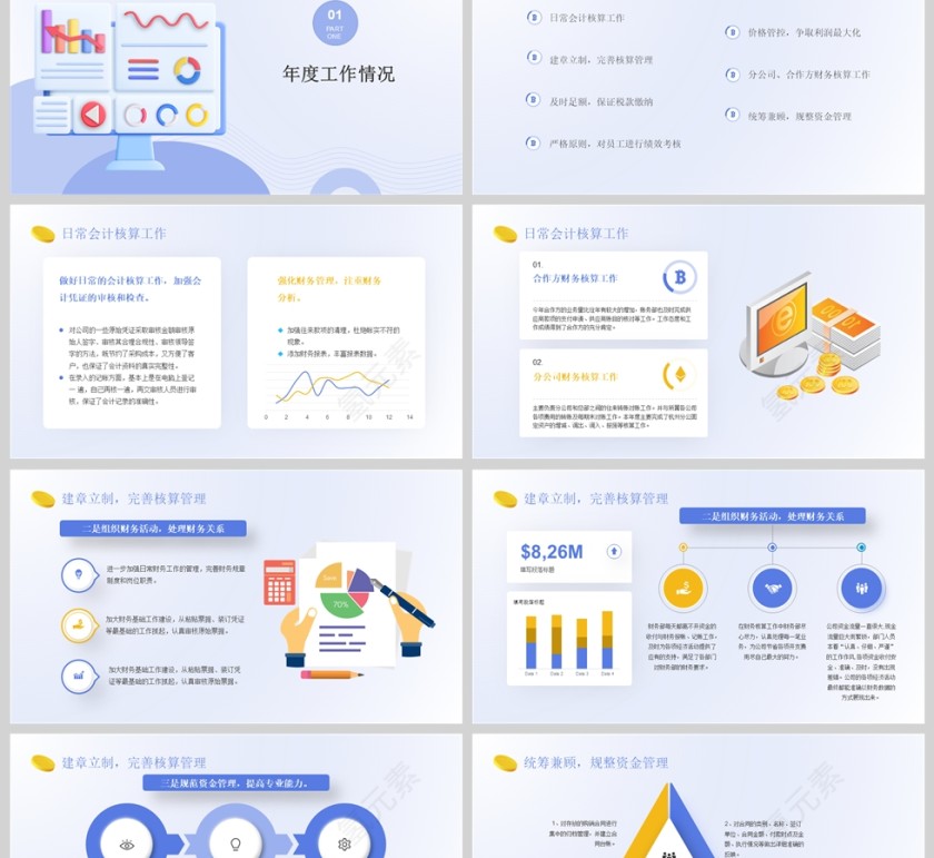 蓝色简约财务年终总结报告PPT模版第2张