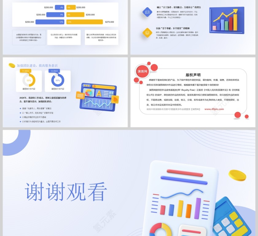 蓝色简约财务年终总结报告PPT模版第6张
