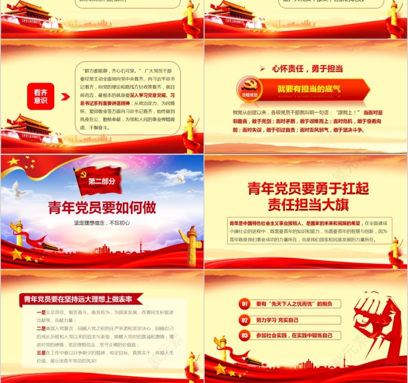 心怀责任勇于担当学习习总书记重要讲话做合格党员PPT第3张