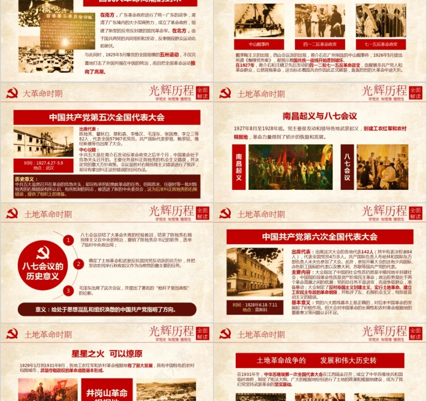 简约清新中国共产党党史及成就展PPT第5张