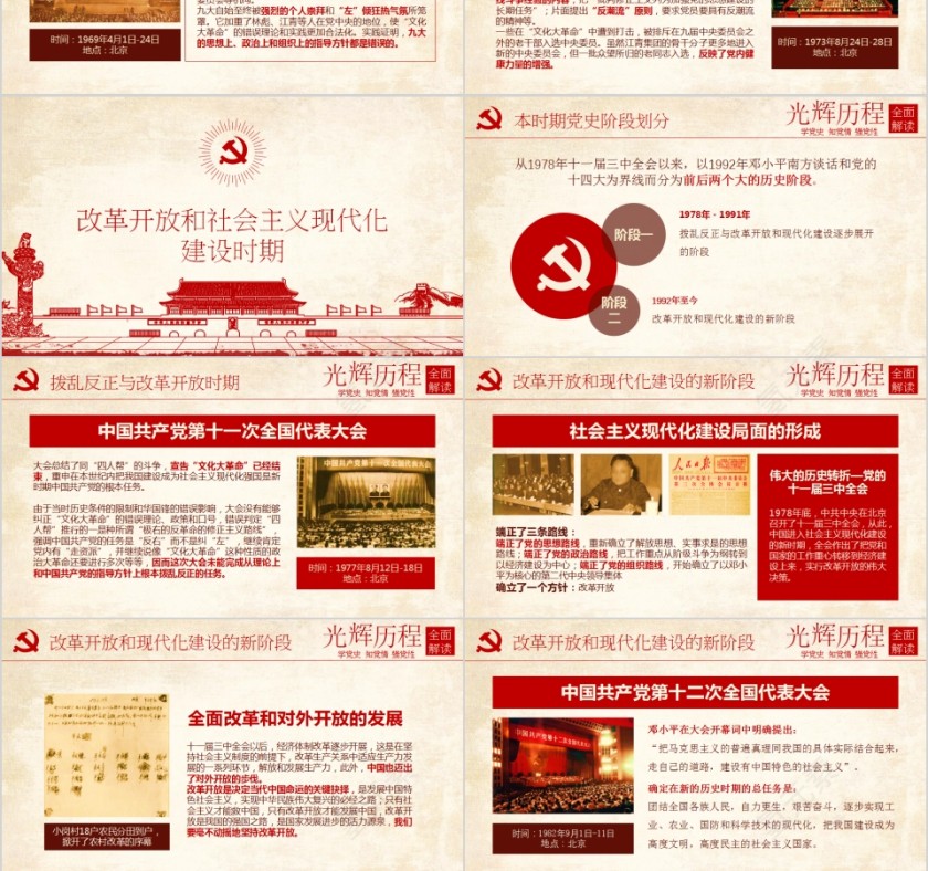 简约清新中国共产党党史及成就展PPT第9张