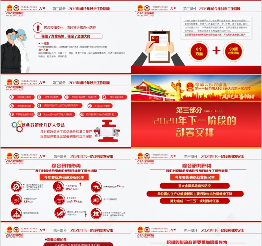 风雨无阻奋勇向前聚焦学习2020年全国两会政府工作报告PPT第4张