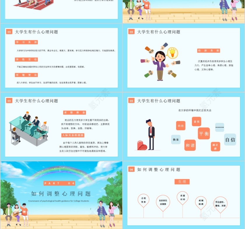 关注大学生心理健康大学生心理健康辅导PPT模板第3张
